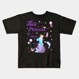 This Princess Is Now One Year Old 1st Cute Girl Birthday Kids T-Shirt